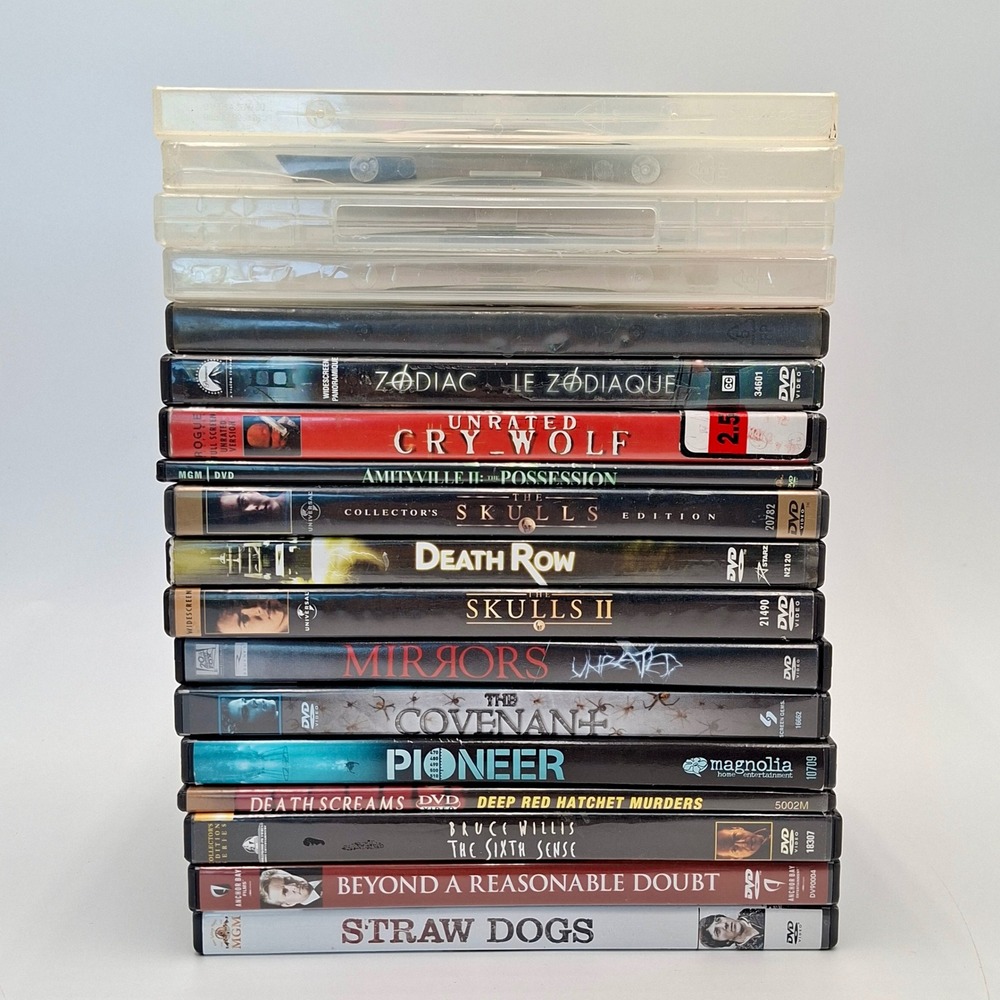 Horror Thriller DVD Lot 18 Movies Saw The Skulls Sixth Sense Zodiac Ring 2 Hand